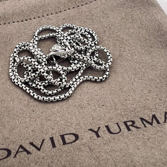 David Yurman .925 Sterling Silver 1.7mmBox Chain Necklace 19''-20" - Picture 1 of 3